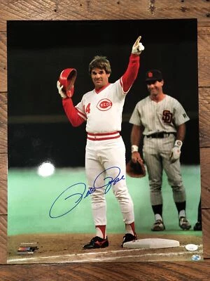 PETE ROSE AUTOGRAPHED SIGNED 16X20 PHOTO REDS JSA Certified! - Image 1 of 4