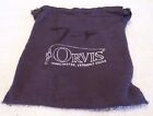 11123 ORVIS FLY REEL POUCH DARK BROWN  APPROX 6" X 5" MARKED
