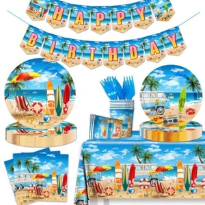 Beach Birthday Party Supplies - 142PCS Hawaiian Pool Party Decoration Includi... - Picture 1 of 6