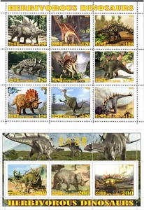 Briefmarkenblöcke Pflanzenfressende Dinosaurier 2021 Korea Ausgabe 11. Ausgabe - Bild 1 von 1
