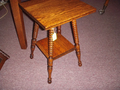Antique Oak Table side  salesmans sample 1900's refinished parlor plant stand Cover