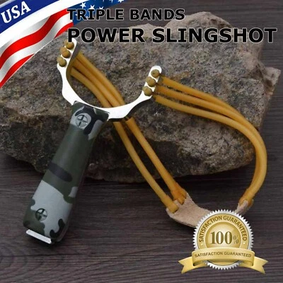 Slingshot CAMOUFLAGE High Velocity Powerful Catapult Hunt Sling Shot Outdoor NEW