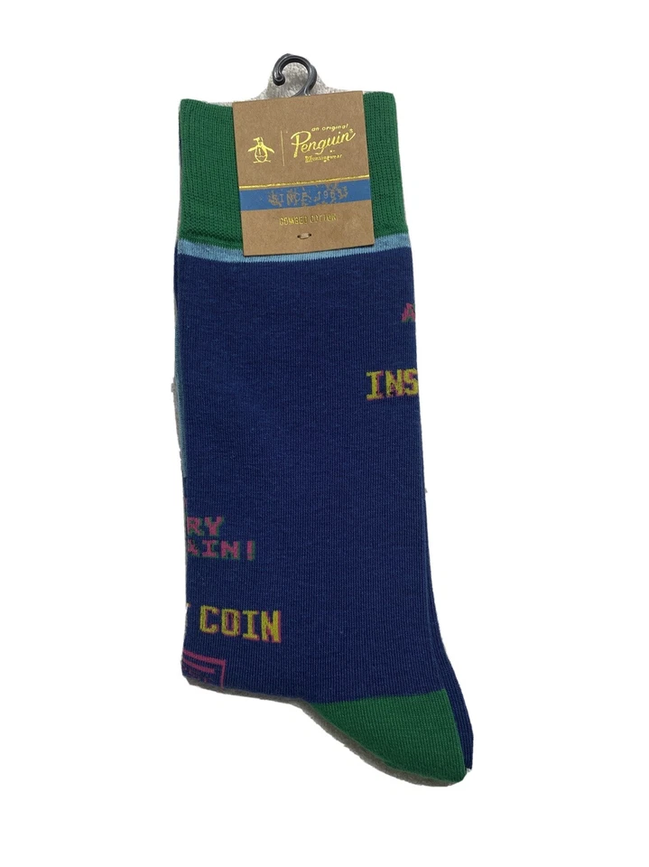 Meias masculinas pinguim originais mistura de algodão penteado tripulação - Imagem 1 de 4