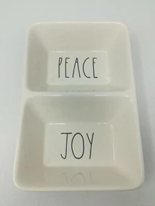 Rae Dunn By Magenta PEACE AND JOY Candy Dish and Serving Tray Christmas Holiday - Picture 1 of 6