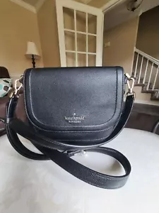 kate spade new york Blake Leather Saddle Bag, Black Leather, NWOT - Picture 1 of 8