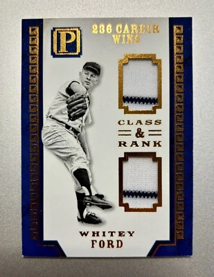 Whitey Ford 2016 PANINI PANTHEON "CLASS & RANK" DUAL JERSEY PATCH 8/10 Yankees Foto 1 de 3
