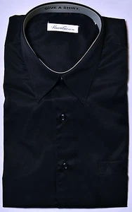 Camisa de vestir para hombre KENNETH COLE negra algodón no hierro 16 32/33 nueva con etiquetas nueva - Imagen 1 de 2