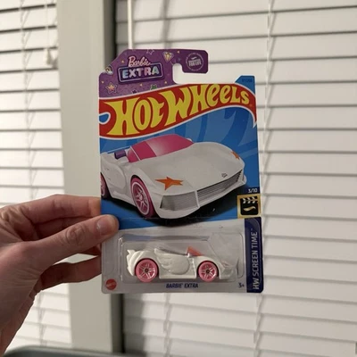 Новый 2023 Hot Wheels Барби экстра белый розовый шины крылья экран время 3/10 трудно найти - Изображение 1 из 2