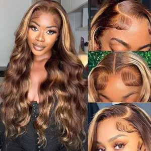 13x6 Body Wave Ombre Lace Front Wigs Human Hair for Women 180 Density 13x6 HD... - Picture 1 of 7