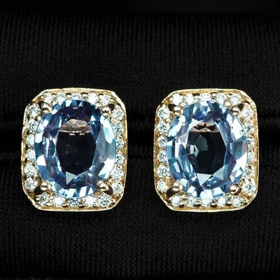 Elegantes pendientes de oro rosa de plata de ley 925 de 8,90 quilates de alejandrita con cambio de color Foto 1 de 4