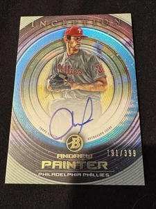 2022 Topps Bowman Inception Andrew pittore su carta auto / 399 Phillies Rookie RC - Foto 1 di 5