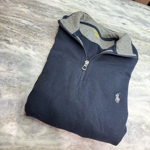 Polo Ralph Lauren Hemd Herren kleiner Pullover Langarm Viertelreißverschluss gebraucht, in einwandfreiem Zustand - Bild 1 von 9