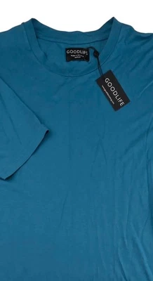 NUEVO CON ETIQUETAS Goodlife Supima Algodón Manga Corta Camiseta Color: Azul Talla M Foto 1 de 4