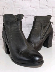 Stivaletti KBR Marrone Grigio Zip Pelle Elasticizzata Italia, Donna Taglia 38,5 8-8,5 Caviglia  - Foto 1 di 12