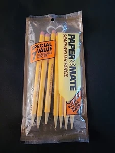 Afilador mecánico #2 Papermate 1984 vintage paquete de 7 lápices sellados - Imagen 1 de 3
