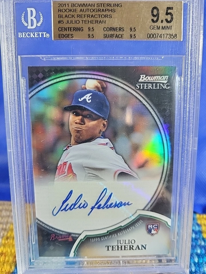 Bowman Sterling #5 2011 Julio Teherán novato automático refractores negros/25 BGS 9,5  Foto 1 de 3