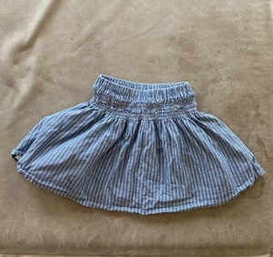 Maison Me Maisonette Girls Size 7 Blue Pinstripe Denim French Circle Skirt - Picture 1 of 6
