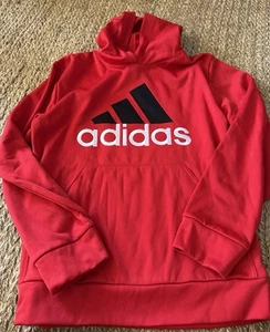 Adidas Boys Kids Red Athletic Hoodie Size Large 14/16 - Picture 1 of 1