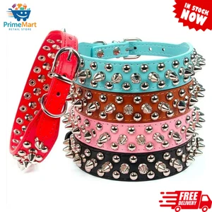 Spiked Dog Collar And Leash Set, Rivet Leather Dog Collar Adjustable Dog Collar - Imagen 1 de 13