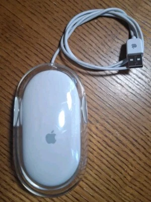 Apple Pro USB Optical Mouse M5769 EMC 1967 - Clear/White Wired - Image 1 of 4