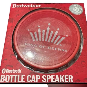 Budweiser Bottle Cap Novelty Bluetooth Speaker / FM Radio Man Cave New In Box - Picture 1 of 2