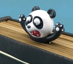 Original Seitenmarke Zerkleinerte Tiere, lustig, Panda, 7,5 x 4,5 cm, neu - Bild 1 von 2