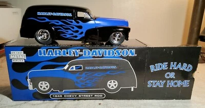 LIMITED ED 1946 CHEVY STREET ROD REPLICA NEW IN BOX ADVERTISING HARLEY DAVIDSON  - Image 1 of 4