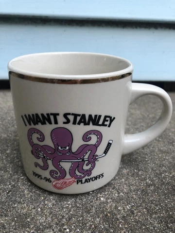 Red Wing Hockey I Want Stanley Coffee Mug Cup 1995 Playoffs 1996 Octopus Cover