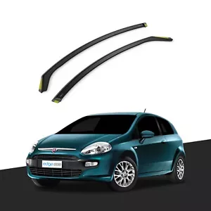 FIAT Grande Punto/EVO 2006-Up 3 Door Hatchback Wind Deflectors 2pc Tinted - Picture 1 of 10