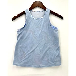Athleta Girl Tandem Tank Top Pullover Sleeveless Waves Pattern Light Blue 12/L - Picture 1 of 9