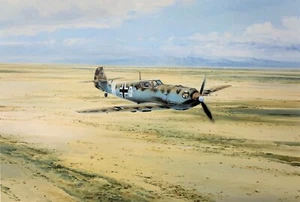 Desert Warrior by Robert Taylor art print signed by Four Luftwaffe Desert Aces - Picture 1 of 2