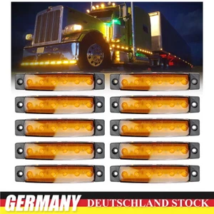 10X 6-LED 12V 24V LKW Seitenmarkierungsleuchte Begrenzungsleuchten Gelb Anhänger - Bild 1 von 8