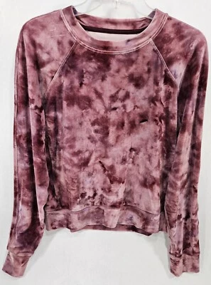 Lululemon 10 Warm Down Crew Velour Cassis Interestelar Peluche Suave Rosa Púrpura Foto 1 de 4