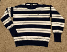 Tommy Hilfiger Sweater Navy Blue Striped Size Girls L 12/14