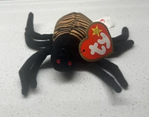 Retired Rare Ty Teenie Beanie Baby Spinner The Spider Plush Toy With Errors 1999 - Picture 1 of 6