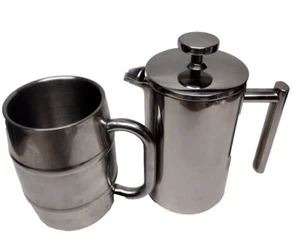 Combo SECURA French Press Coffee Maker Stainless Steel 17 oz 304 LI20 and Mug - Picture 1 of 6