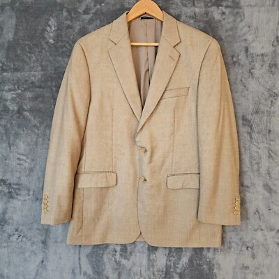 Blazer Ralph Lauren Nailhead Para Hombres 40R Lana y Bambú Beige Marrón Preppy Resort Foto 1 de 4