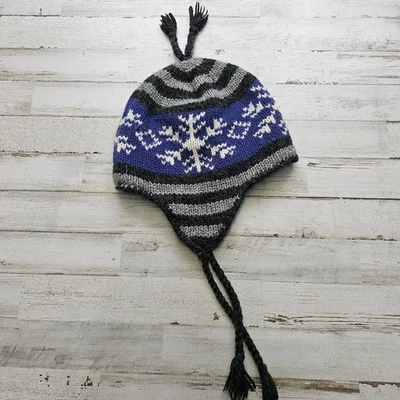 De colección Eddie Bauer Gorro Mezcla de Lana Sombrero Copo de Nieve Tejido Barbilla Corbata Invierno Esquí Foto 1 de 3