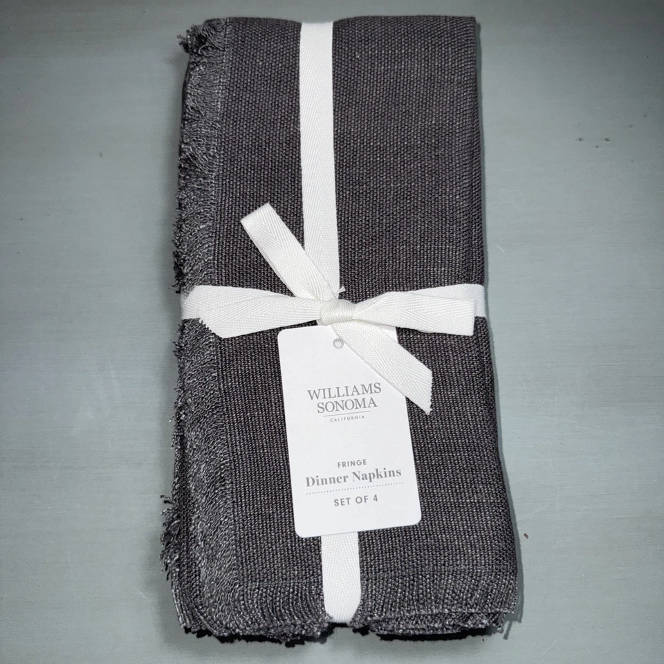 Guardanapos/carvão Williams Sonoma FRINGE conjunto de 4 - Imagem 1 de 1
