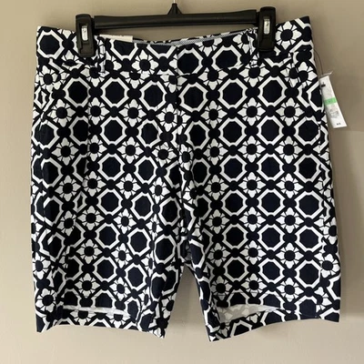 Pantalones Cortos Crown & Ivy Para Mujer Talla 8R Azul Marino y Blanco Chino Informales Nuevos con Etiquetas Foto 1 de 4