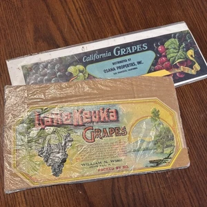 Lake Keuka Grapes Crate Label Penn Yan New York California Grapes Osana San Fran - Bild 1 von 8