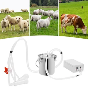 Electric Pulsation Cow Milking Machine with 0.79 Gal Stainless Steel Bucket - Picture 1 of 18