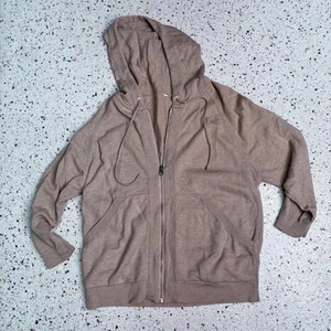 Lululemon Merino Wool Zipper Sweatshirt Womens 6/8 Tan Beige Wool Blend *Damage* - Picture 1 of 13