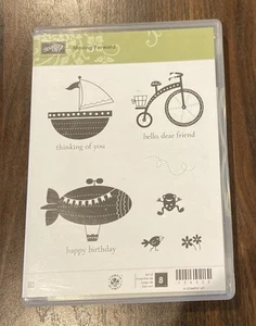 Stampin Up “Moving Forward” 126322 Rubber Stamp Set Of 8, Shapes And Phrases - Picture 1 of 3