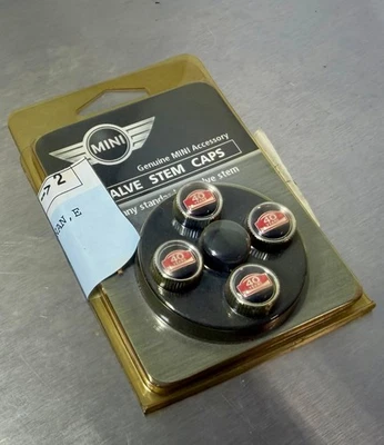 36110391966 - MINI Cooper Valve Stem Caps 40th Anniversary Brass NOS NLA JCW OE - Image 1 of 4