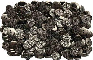 Buttons 18mm 28L Aged Silver 2 Hole Craft Filigree Craft Coat Button (W273) - Picture 1 of 24