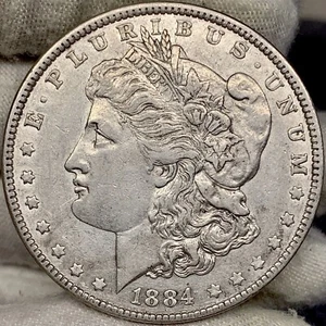 1884-P 1 $ Morgan Silber Dollar ||| besseres Datum, toll aussehende Münze! - Bild 1 von 2