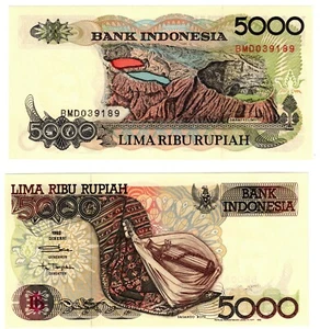 1993 INDONESIA 5000 RUPIAH P130 UNC Banknote - Picture 1 of 1