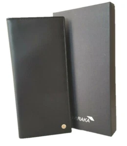 BARAKA Geldbörse Kreditkarten Schecks Echtleder 18 kt Goldeinsatz A3 - Bild 1 von 9