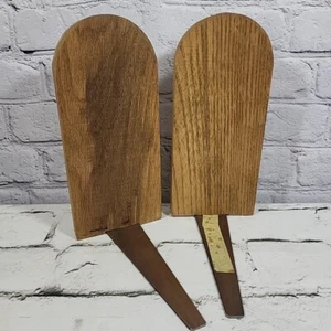 Handmade Wooden BookEnds Rustic Vintage Set of 2 - Picture 1 of 5